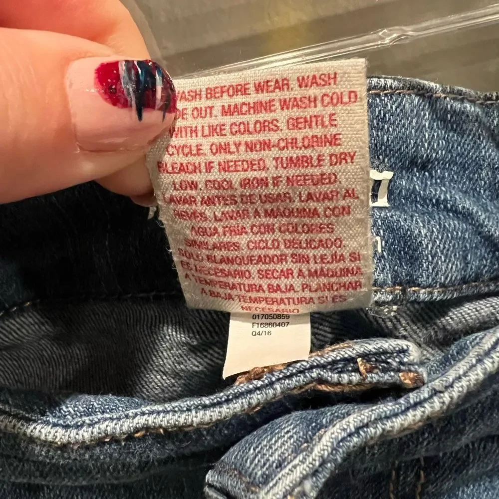 Mossimo Supply Co medium‎ wash distressed denim mini skirt size 8